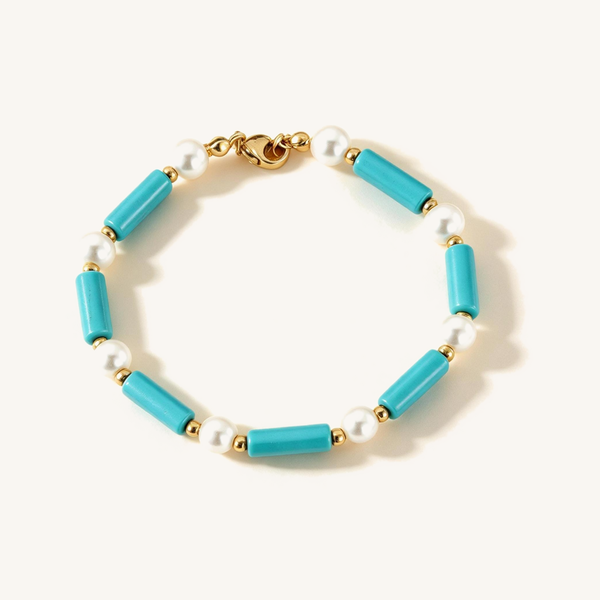 Sky Turquoise & Pearl Bracelet