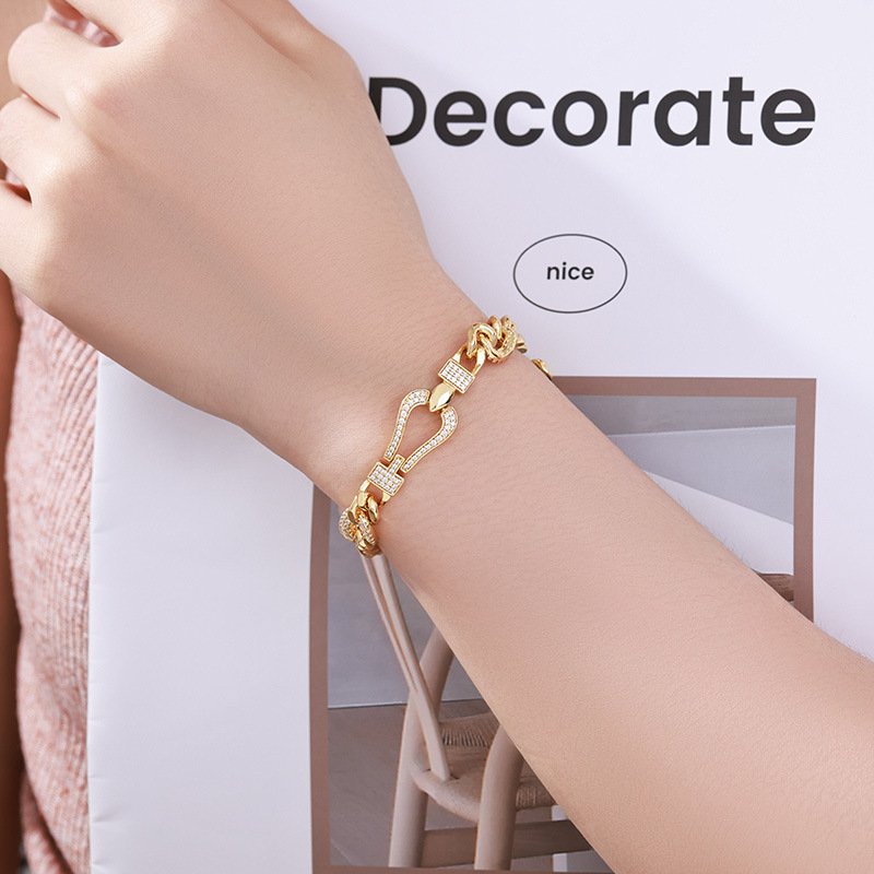 Iced Cuban Bracelet — Heart Clasp, Fully Seen