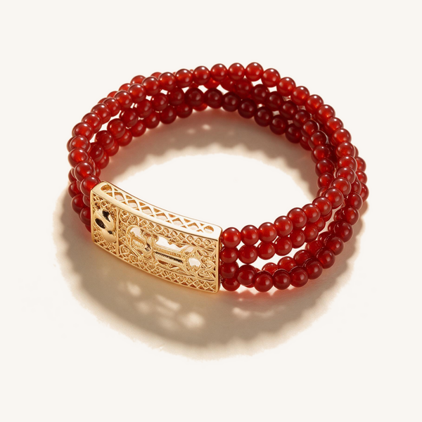 Coral Ember Four-Strand Bracelet