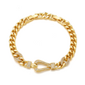 Cuban Link Bracelet — Gold-Plated with Diamond-Set Clasp