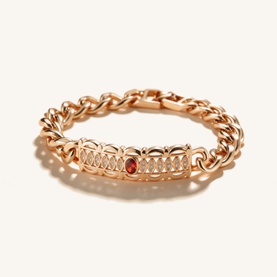 Bamboo & Ruby Twisted Bracelet