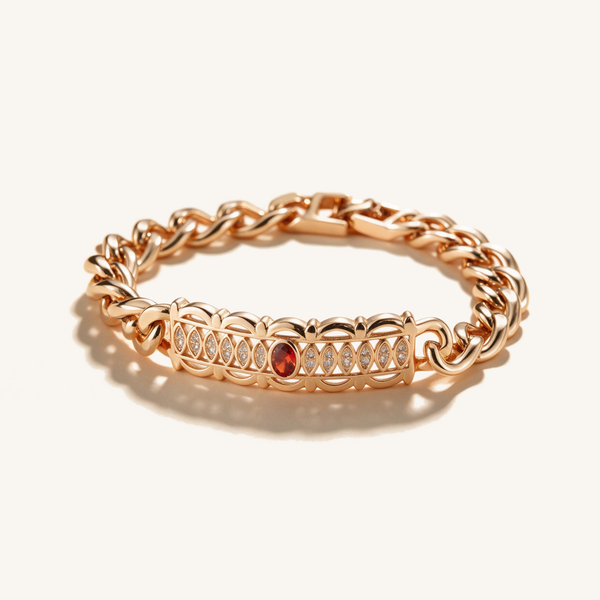 Bamboo & Ruby Twisted Bracelet