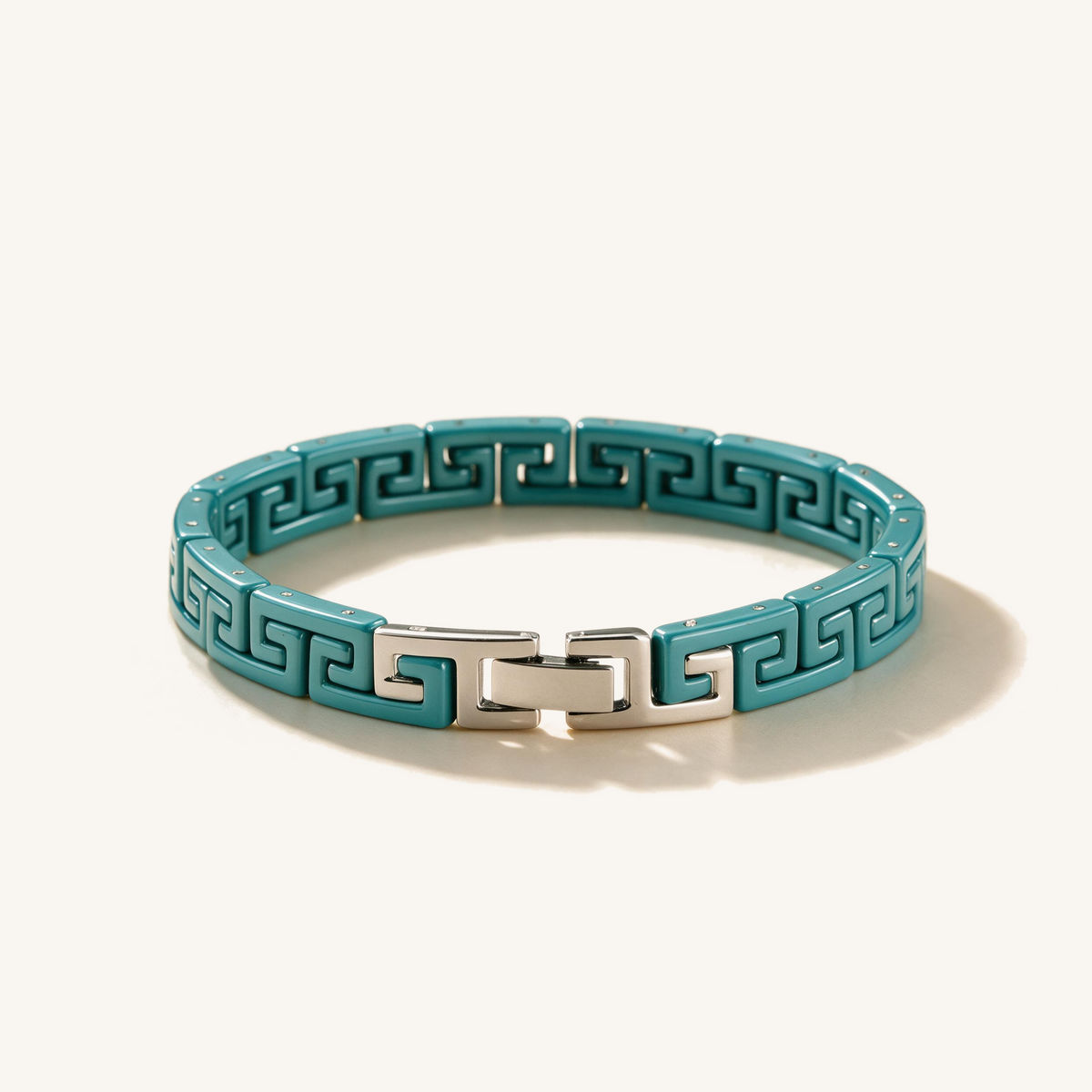 Greek Key Enamel Bracelet