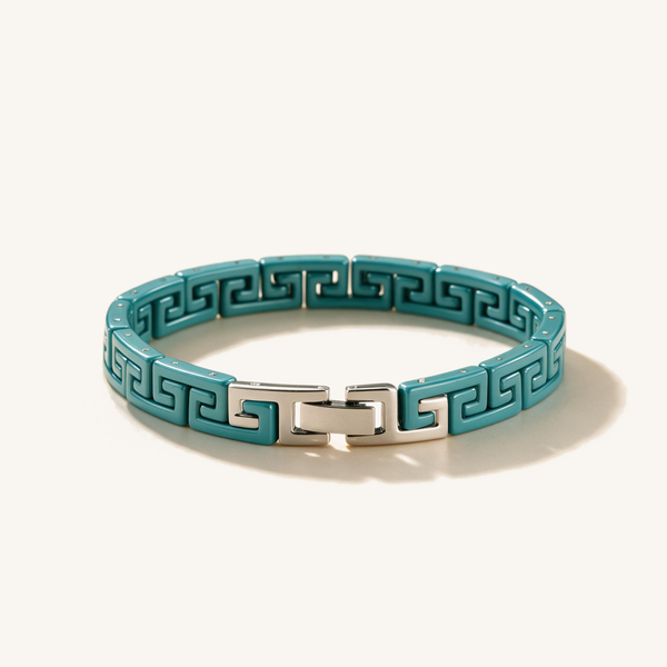 Greek Key Enamel Bracelet