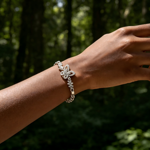 Silver Bloom & Butterfly Bracelet
