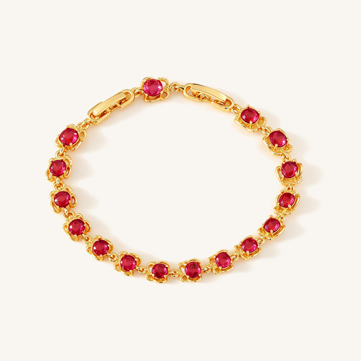 Coral Flower Link Bracelet