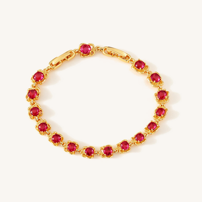 Coral Flower Link Bracelet