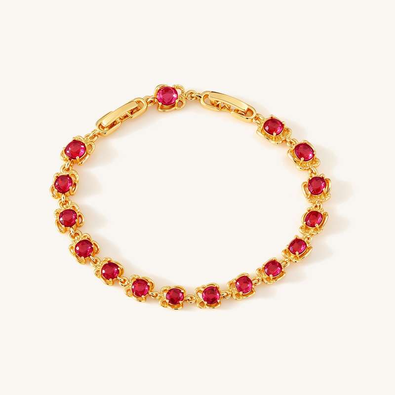 Coral Flower Link Bracelet
