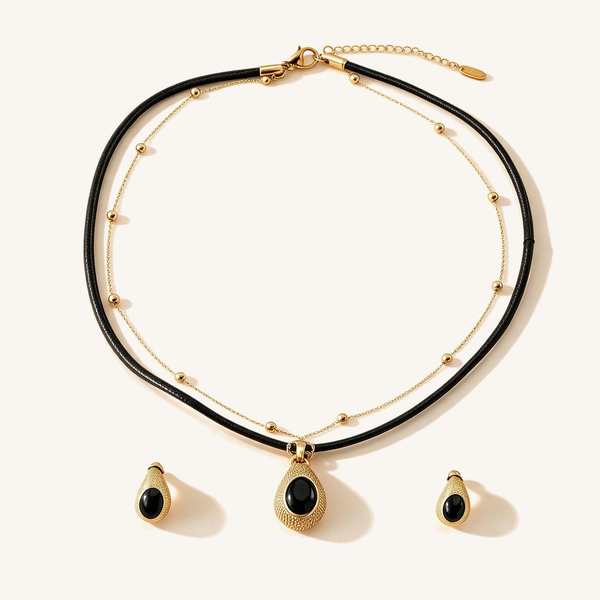 Noir Leather Necklace Set