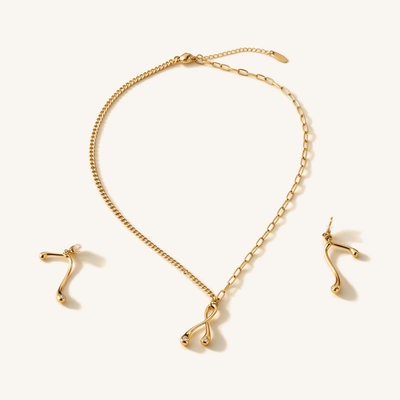 Curve Pearl Necklace Set