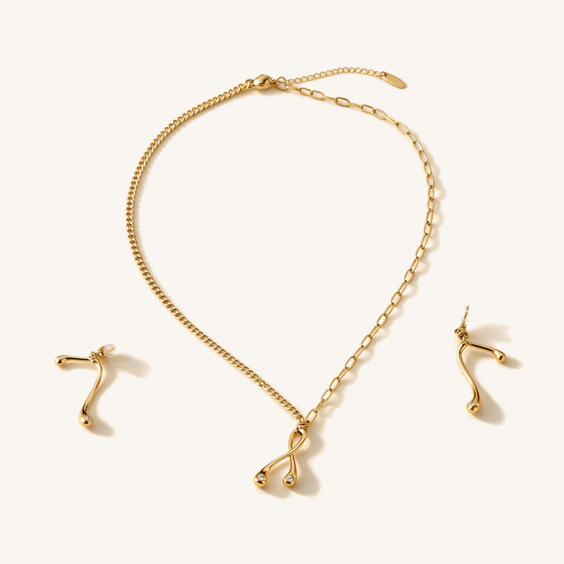 Curve Pearl Necklace Set