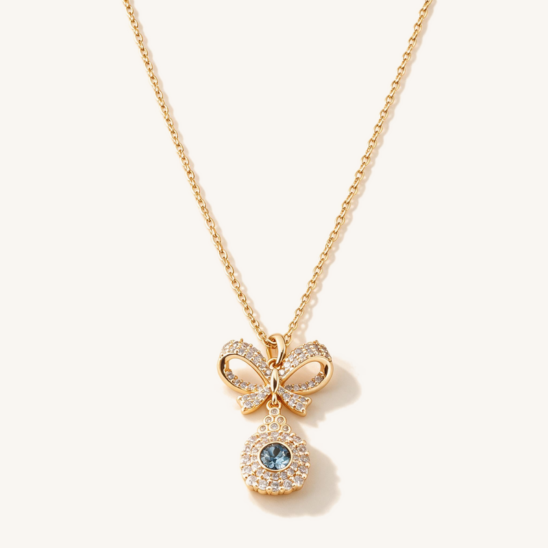 Bow Sapphire Necklace