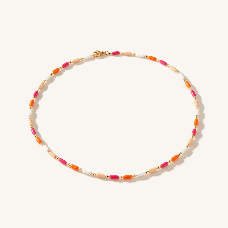 Candy Coral Tube Necklace
