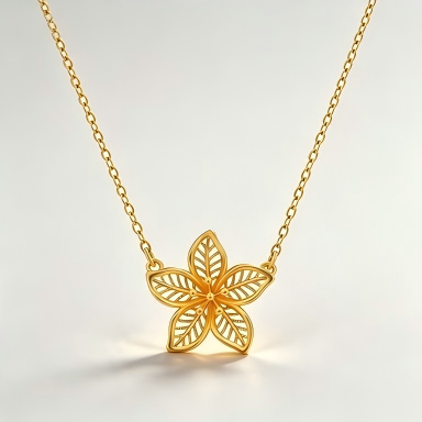 Gold Filigree Flower Necklace