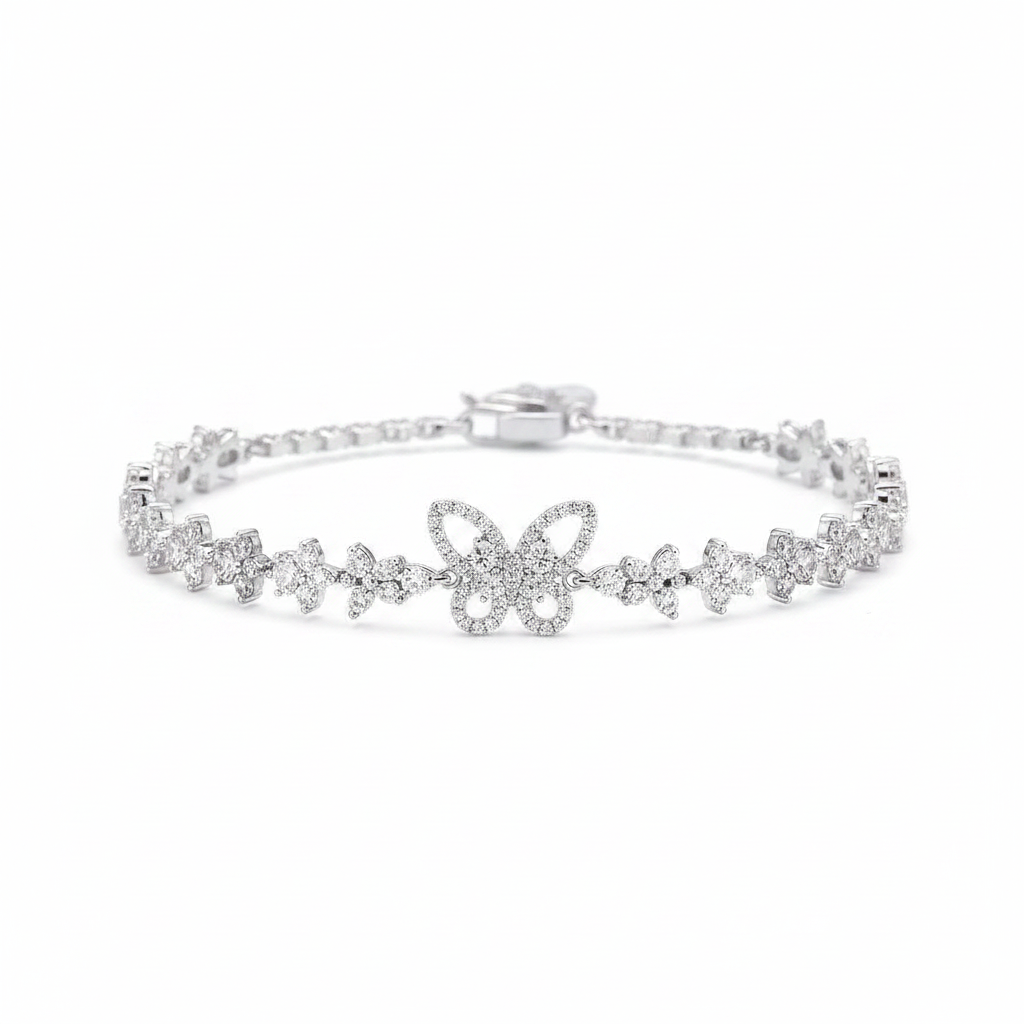Butterfly Crystal Bracelet - White Background