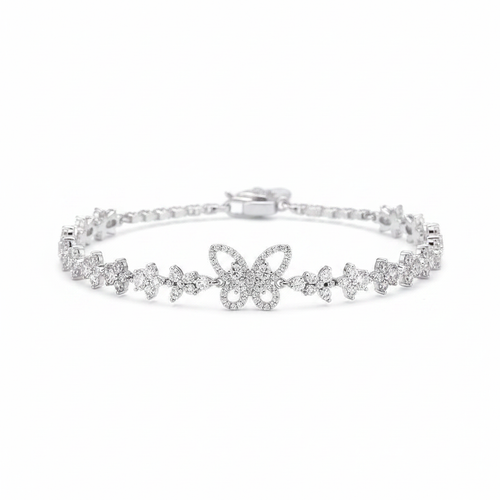 Butterfly Crystal Bracelet - White Background