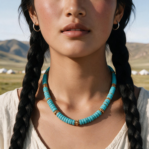 Sky Blue Bead Necklace