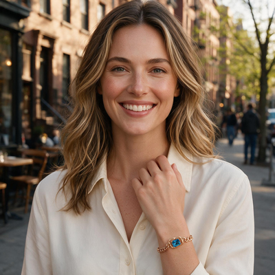 Hudson Blue Cuban Bracelet
