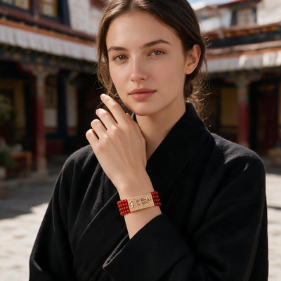 Coral Ember Four-Strand Bracelet