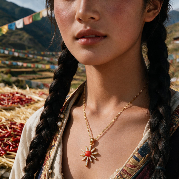Red Coral Bead Necklace
