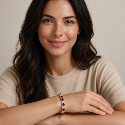Tri-Color Mosaic Bracelet