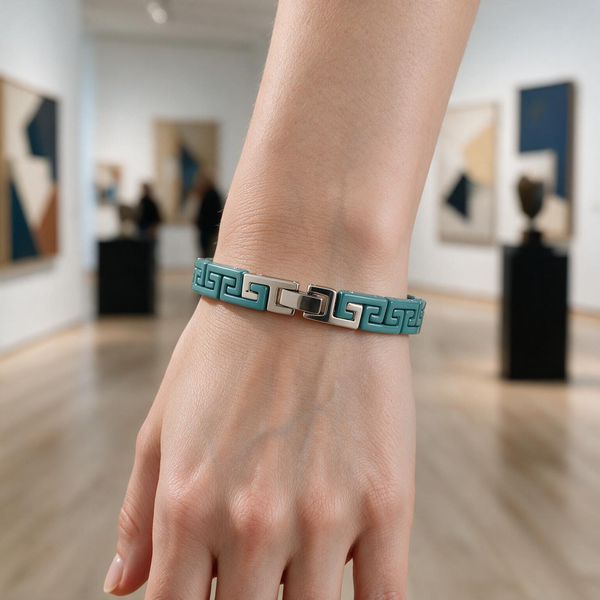 Greek Key Enamel Bracelet