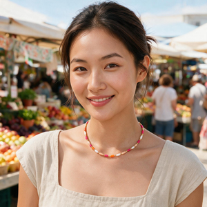 Candy Coral Tube Necklace