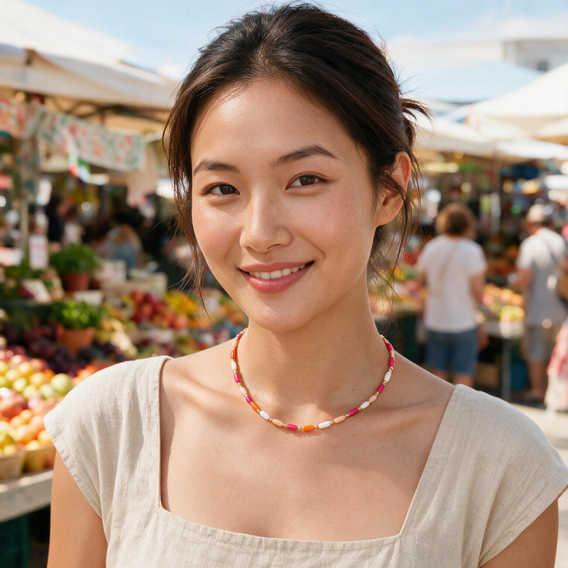 Candy Coral Tube Necklace