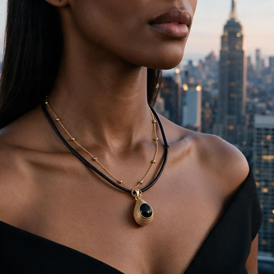 Noir Leather Necklace Set