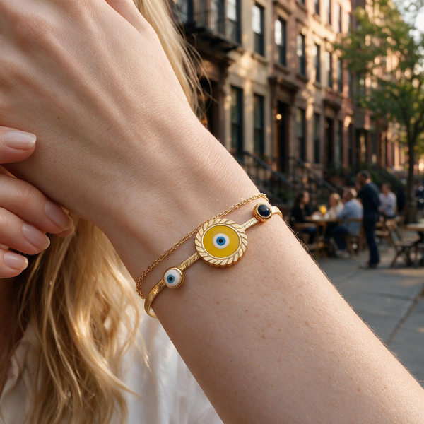 Evil Eye Serpent Cuff