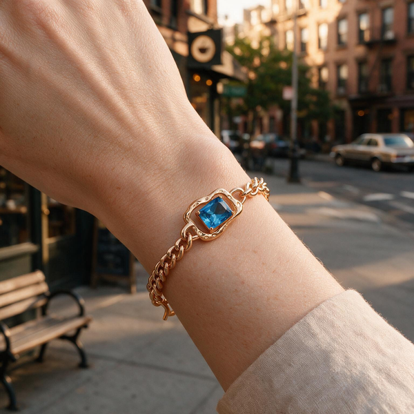 Hudson Blue Cuban Bracelet