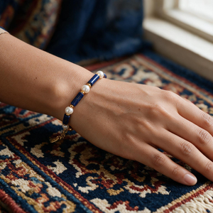 Lapis River & Pearl Bracelet