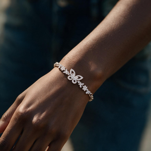 Silver Bloom & Butterfly Bracelet