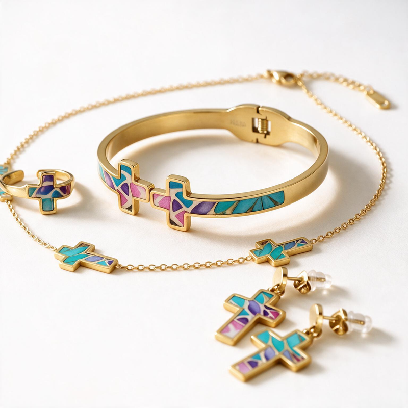 Cross Enamel Set