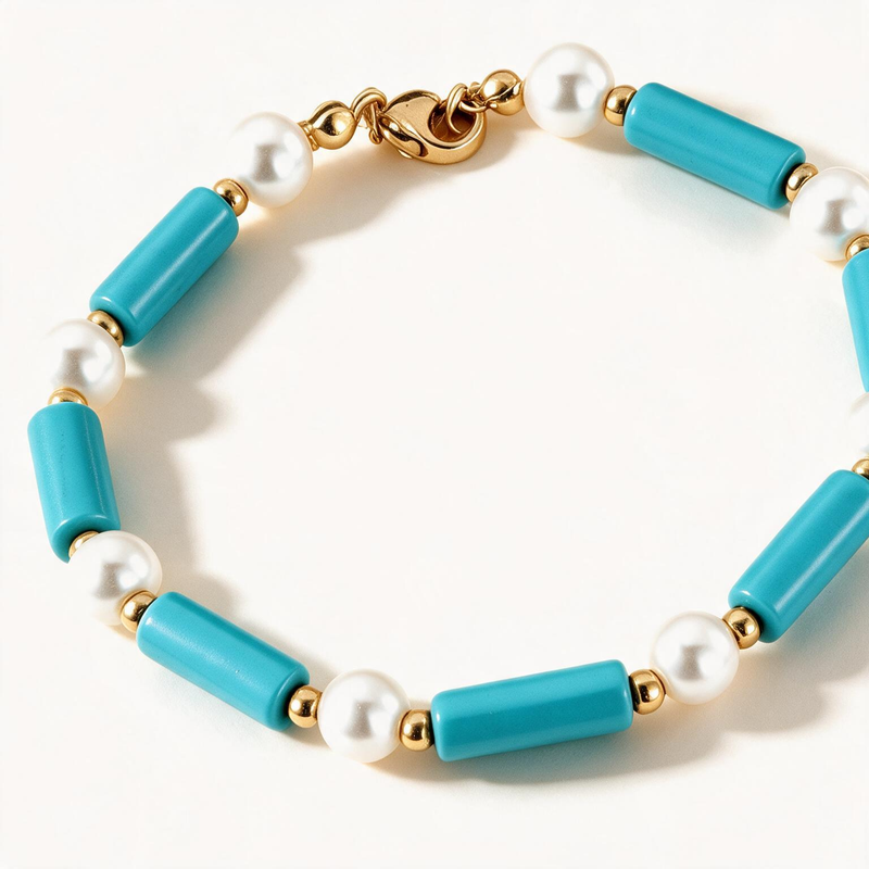 Sky Turquoise & Pearl Bracelet