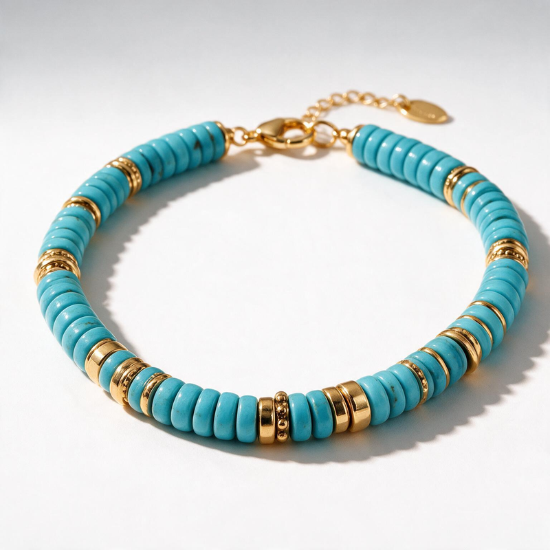 Sky Blue Bead Necklace