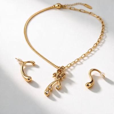 Curve Pearl Necklace Set