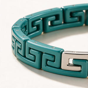 Greek Key Enamel Bracelet