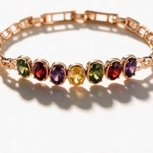 Gem Row Paperclip Bracelet