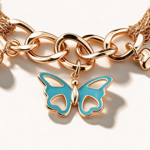 Blue Butterfly Link Bracelet