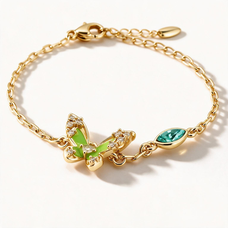 Emerald Butterfly Bracelet