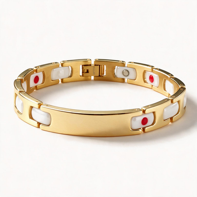White Enamel Dot Bracelet