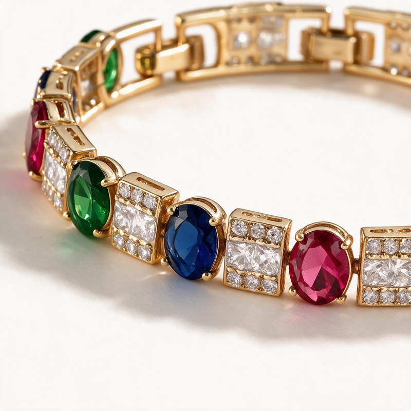 Tri-Color Mosaic Bracelet