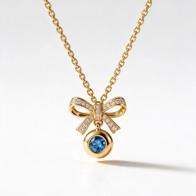 Bow Sapphire Necklace
