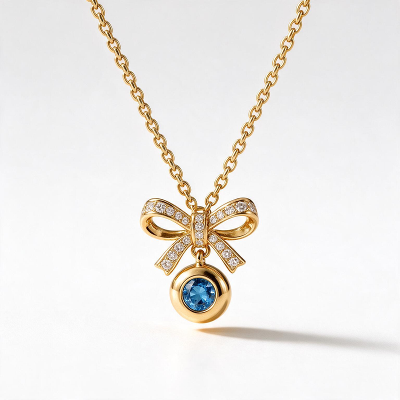Bow Sapphire Necklace